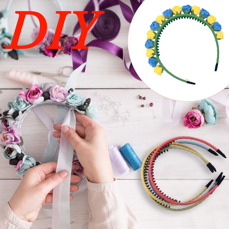 Duufin 12 Pieces Girls Headbands with Teeth Comb Headband Non-slip Colorful Hair Teeth Headbands for Girls, Candy Color - Image 5