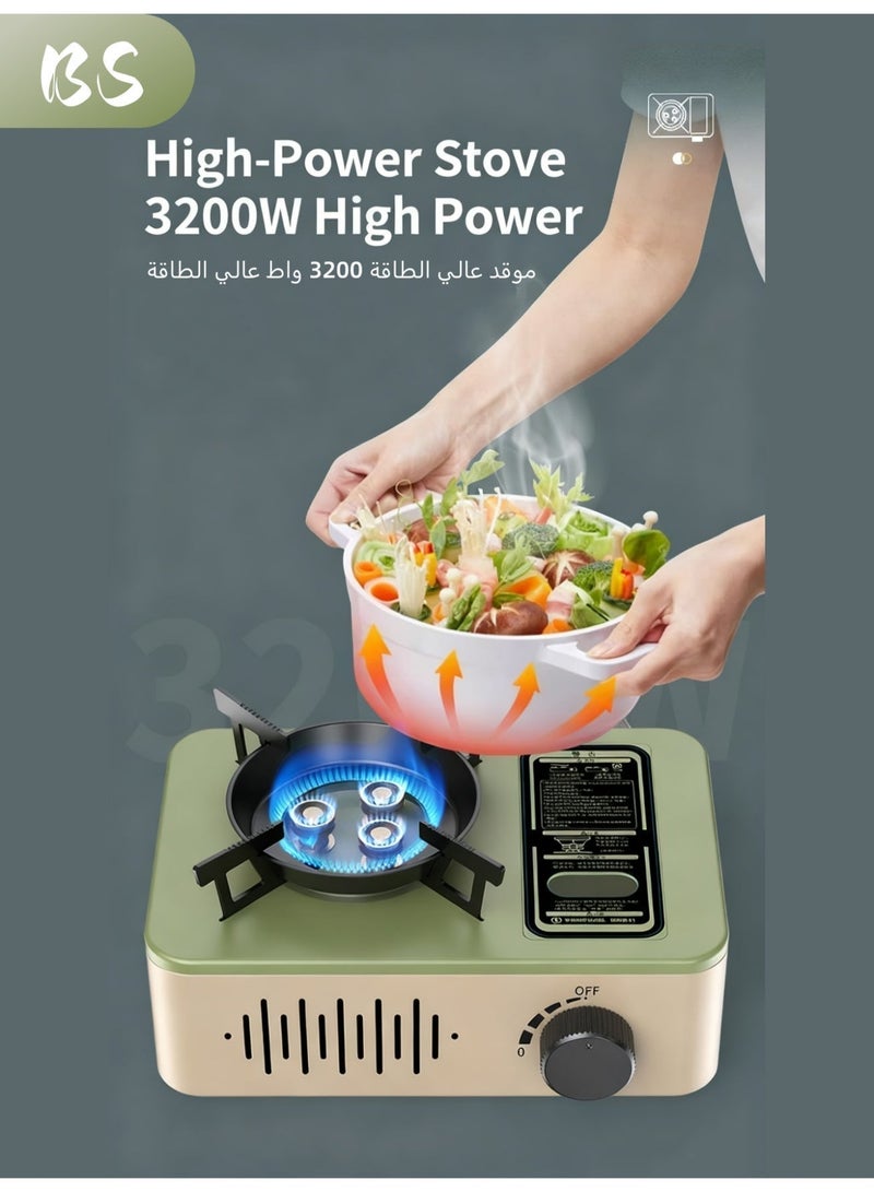 BS 3200W Portable Camping Gas Stove | Mini Camping Stove | Portable Butane Stove | Outdoor Camping Stove | emergency gas stove、camp stove、camping accessories、camping stove、portable gas stove、portable stove | Integrated Automatic Electronic Ignition | Precise Knob Control | Durable High-Quality Steel and Aluminum Alloy | Wide Stand and Stable Base Design - Image 5