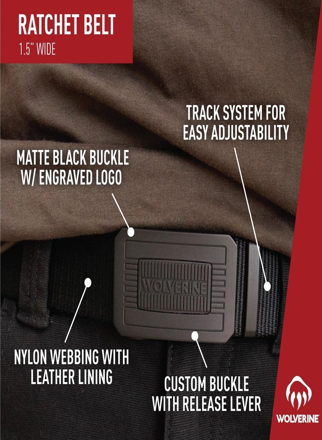 وولفرين حزام عمل رجالي من النايلون من وولفرين | مشبك سقاطة | شديد التحمل | تكتيكي | متعدد الاستخدامات | عسكري | خارجي - أسود، متوسط (32-34 بوصة) - Image 5