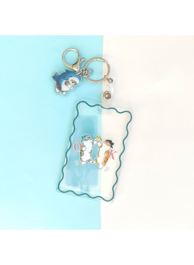 NIBEMINENT 1 - Piece MOFUSAND Kpop Photo Card Holder Pendant Key Chain ID Badge Holder ID Card Holder Photo Card Protector for School ID Office ID Access Card for Women Girls