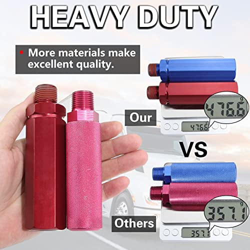 iBroPrat Glad Hand Grips Set with Seals,Gladhand Extension Handles Kit Emergency & Service Brake Air Hose Coupling Connectors for Semi Trucks Trailers Tractors RVs, Glad Hands Parts Red Blue 2 Pair - Image 2