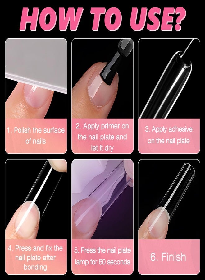 Lifextol 240pc Square Gel Nail Tips Long Fake Nails for Press on Nails Clear Acrylic Nails Tips, 12 Size Full Cover Nail tips Square Soft Gel Nail Tip False Nails Extension Artificial Fingernail - Image 5