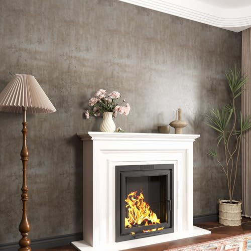 VaryStyle Metallic Brown Concrete Wallpaper Industrial Cement Wallpaper Peel and Stick Textured Concrete Contact Paper for Walls Self Adhesive Waterproof Vinyl Wrap for Kitchen Bathroom 15.7"x118" - Image 3
