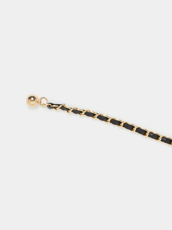 Styli Styli Black Flower Chain Belt
