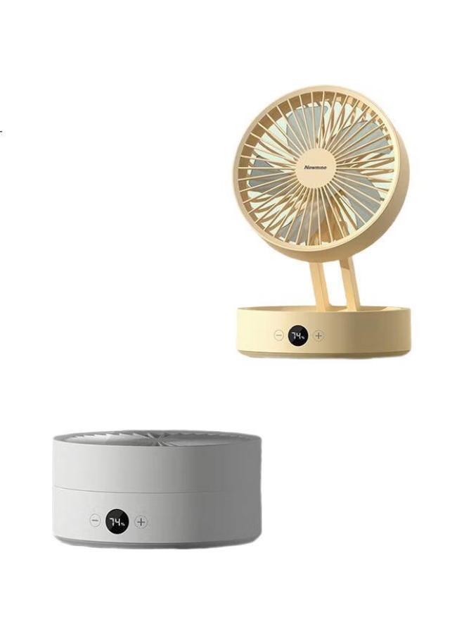 Newmine Desktop Usb Rechargeable Fan For Office, Student Dorm, Bedside, High Airflow, Foldable Portable Electric Fan, White - Image 3