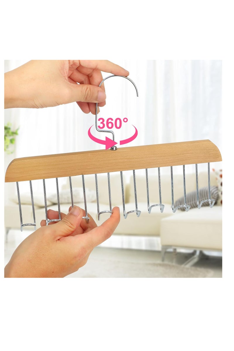 Multifunctional Hook Hangers, 4Pcs 8 Hooks Non-Slip Underwear Hanger with 360° Swivel, Sturdy Metal Belt/Tie Rack for Bra, Scarf, Hat, Necklace - Wardrobe Closet Storage Space Saver  - Image 2