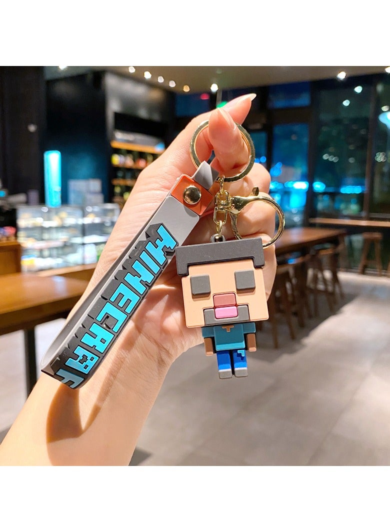 جديد الإبداعية ماين كرافت 3D رمل لعبة سلسلة المفاتيح ماين كرافت زوجين سلسلة المفاتيح حقيبة قلادة - Image 1