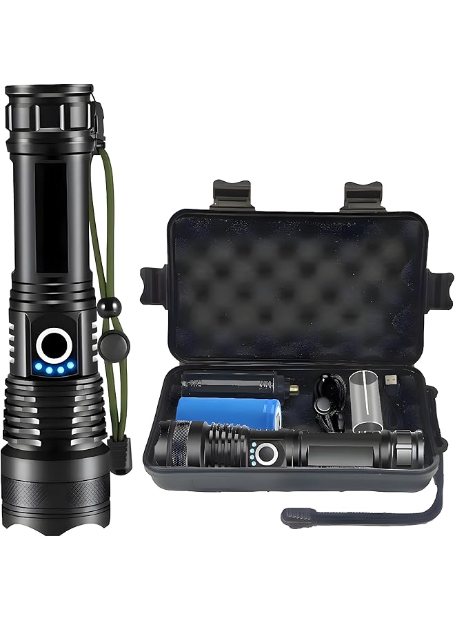 PROMASS promass Rechargeable LED Flashlights High Lumens, 150000 Lumens Super Bright Tactical Handheld Flash Light, Powerful Emergency Linternas, Zoomable, Waterproof, Long Lasting, for Hiking Camping Gift  - Image 1