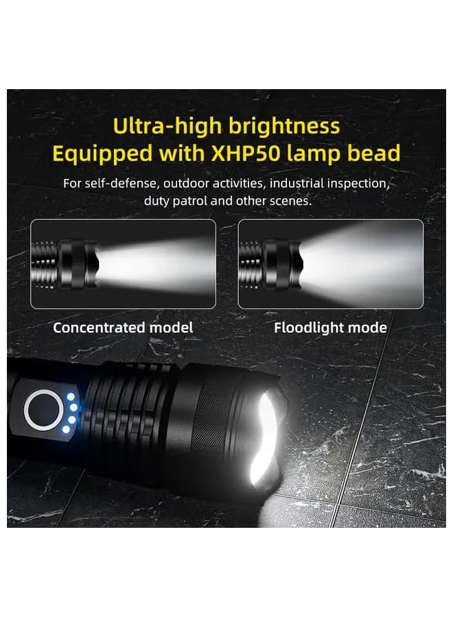 PROMASS promass Rechargeable LED Flashlights High Lumens, 150000 Lumens Super Bright Tactical Handheld Flash Light, Powerful Emergency Linternas, Zoomable, Waterproof, Long Lasting, for Hiking Camping Gift  - Image 3