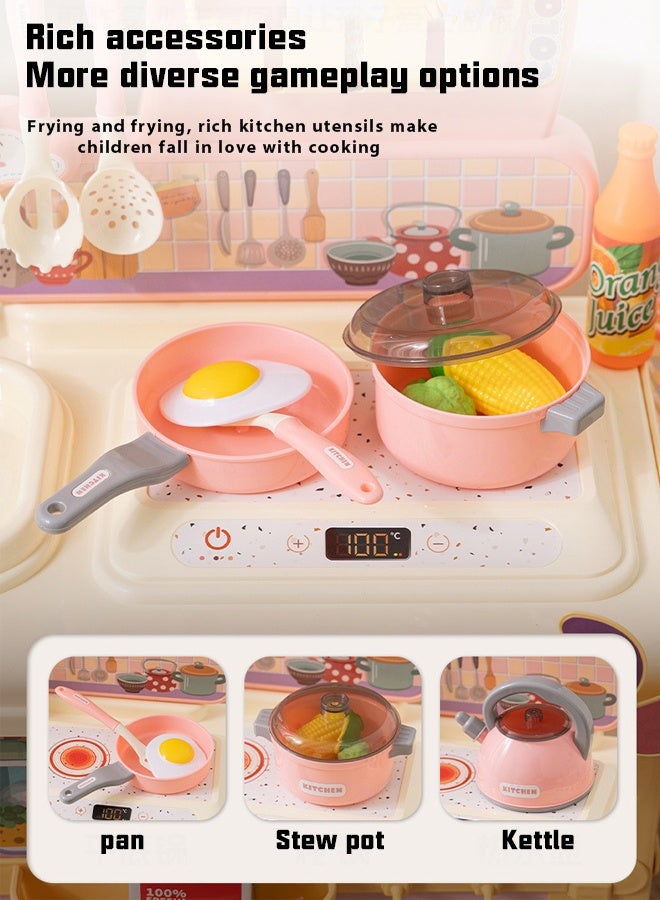 69cm kitchen toys,Kitchen toy set,Kitchen pretend game role-playing,Kid Food Kitchen,Kitchen  Food,Children's Home Simulation Mini Kitchen Toy Cooking,Suitable for boys and girls as holiday gifts(green) - Image 3