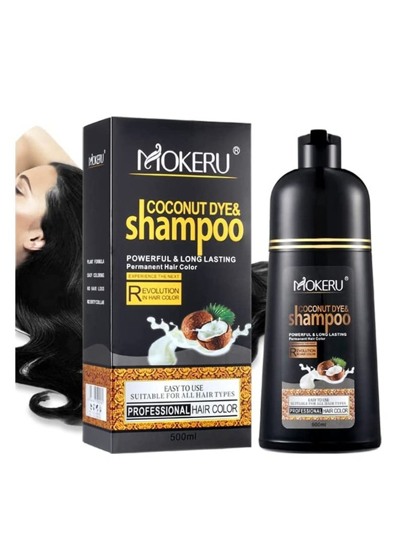 MOKERU Coconut Dye and Shampoo Longlasting Hair Colour Natural Black - Image 3
