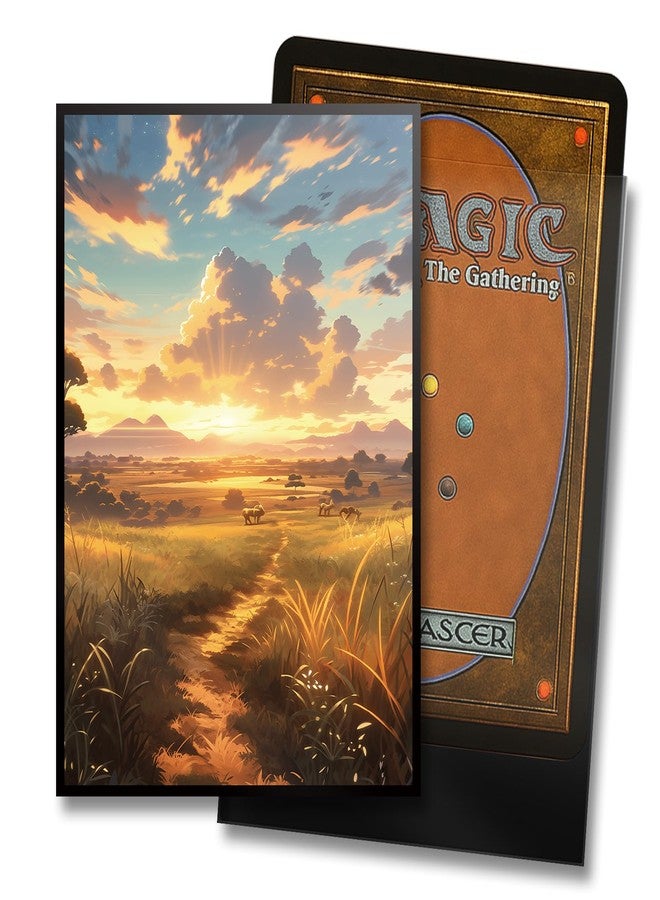 Kiiransr MTG Card Sleeves - Savannah(Green White) - Fantasy Dual Lands Series - Ultra Clear Front & Matte Finish Back, 100 Count Standard Size TCG Art Sleeves for Magic The Gathering - Image 2
