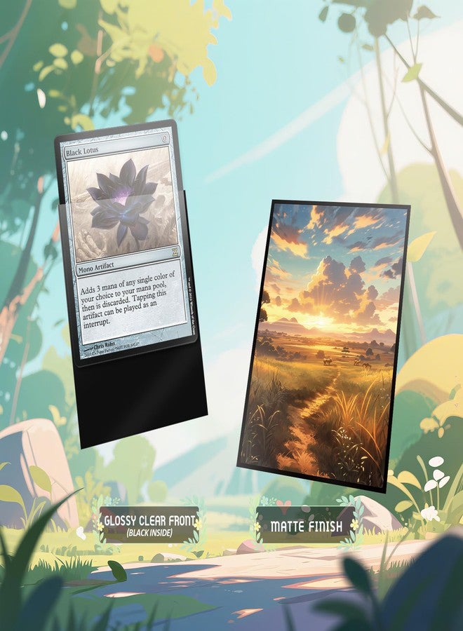 Kiiransr MTG Card Sleeves - Savannah(Green White) - Fantasy Dual Lands Series - Ultra Clear Front & Matte Finish Back, 100 Count Standard Size TCG Art Sleeves for Magic The Gathering - Image 3