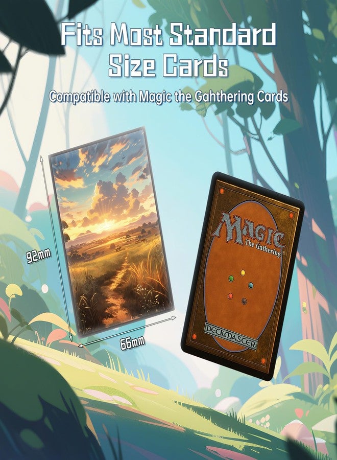 Kiiransr MTG Card Sleeves - Savannah(Green White) - Fantasy Dual Lands Series - Ultra Clear Front & Matte Finish Back, 100 Count Standard Size TCG Art Sleeves for Magic The Gathering - Image 4