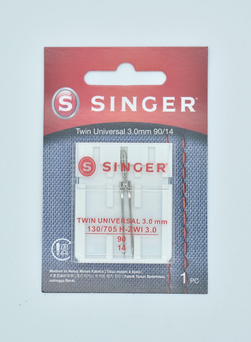SINGER TWIN UNIVERSAL NEEDLES SIZE 3.0mm (PACK OF 1 NEEDLE) BRAZIL (90/14)