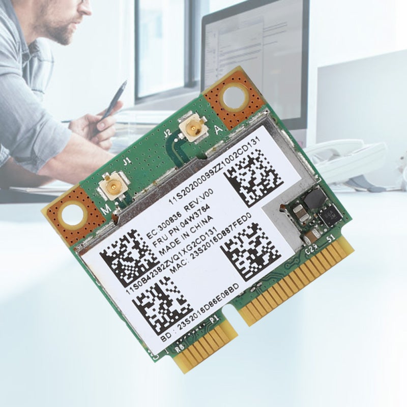 Mini PCI-E Network Card: BCM943228HMB Chip - Dual Band 2.4G/5G 300Mbps Speed with Bluetooth 4.0 for Lenovo ThinkPad U310 Series Notebooks - Image 1