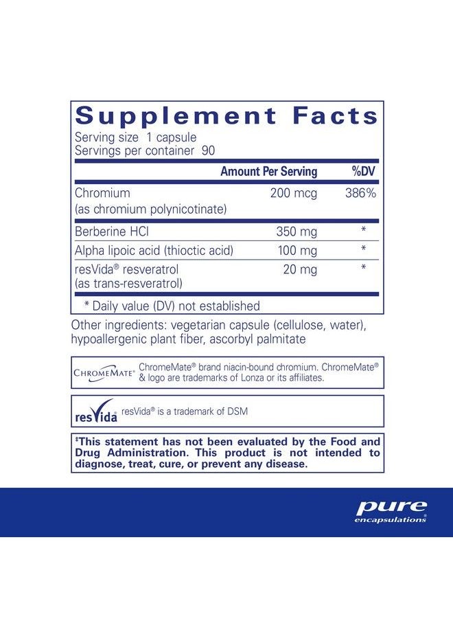 Pure Encapsulations - Metabolic Xtra ; Supplement To Support Insulin Receptor Function Carbohydrate Metabolism And Homeostasis* ; 90 Capsules - Image 1