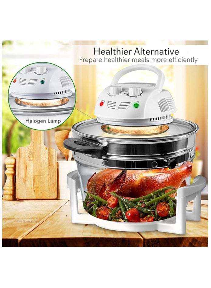 Electric Air Fryer Turbo Convection Oven Roaster Steamer, Glass Air Fryer, Halogen Oven Countertop Great for oil free quick healthy meals, French Fries & Chips on Infrared Convection. - Image 4