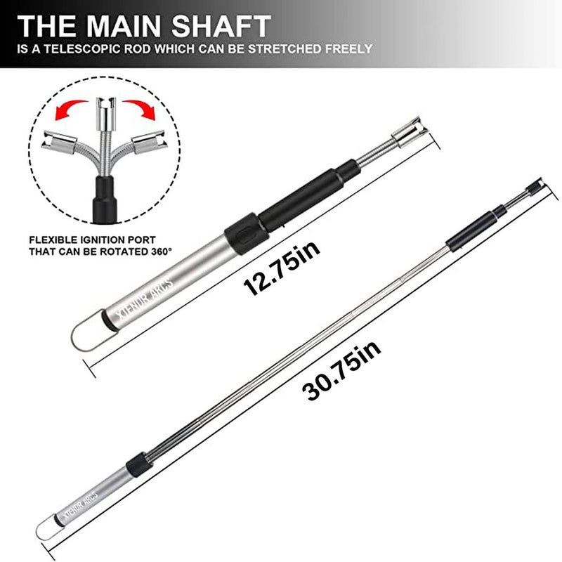 XTENDR ARCS V2 Extendable 2.5 Feet Arc Extra Long Flameless Fireplace Stove Electric Candle Lighter, Long Neck Lighter for Pilot Light, Grilling, Firepit, Kitchen, BBQ (Pink) - Image 2