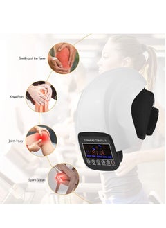 Generic Knee Massager for Joint Pain Relief Arthritis Cramps Meniscus Pain Electric Vibration Knee Brace Wrap with 3 Adjustable Heat Patterns Intensity Time Red Light White  - Image 1