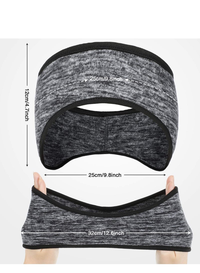 SYOSI 8 Pieces Ear Warmer Headbands with Buttons Fleece Muffs Headband Winter Running Sweatband Stretchy Cover Cold Weather Sports Earmuff for Women Men Cycling Skiing Jogging (Vivid Colors)  - Image 4
