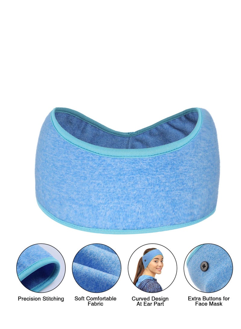SYOSI 8 Pieces Ear Warmer Headbands with Buttons Fleece Muffs Headband Winter Running Sweatband Stretchy Cover Cold Weather Sports Earmuff for Women Men Cycling Skiing Jogging (Vivid Colors)  - Image 3
