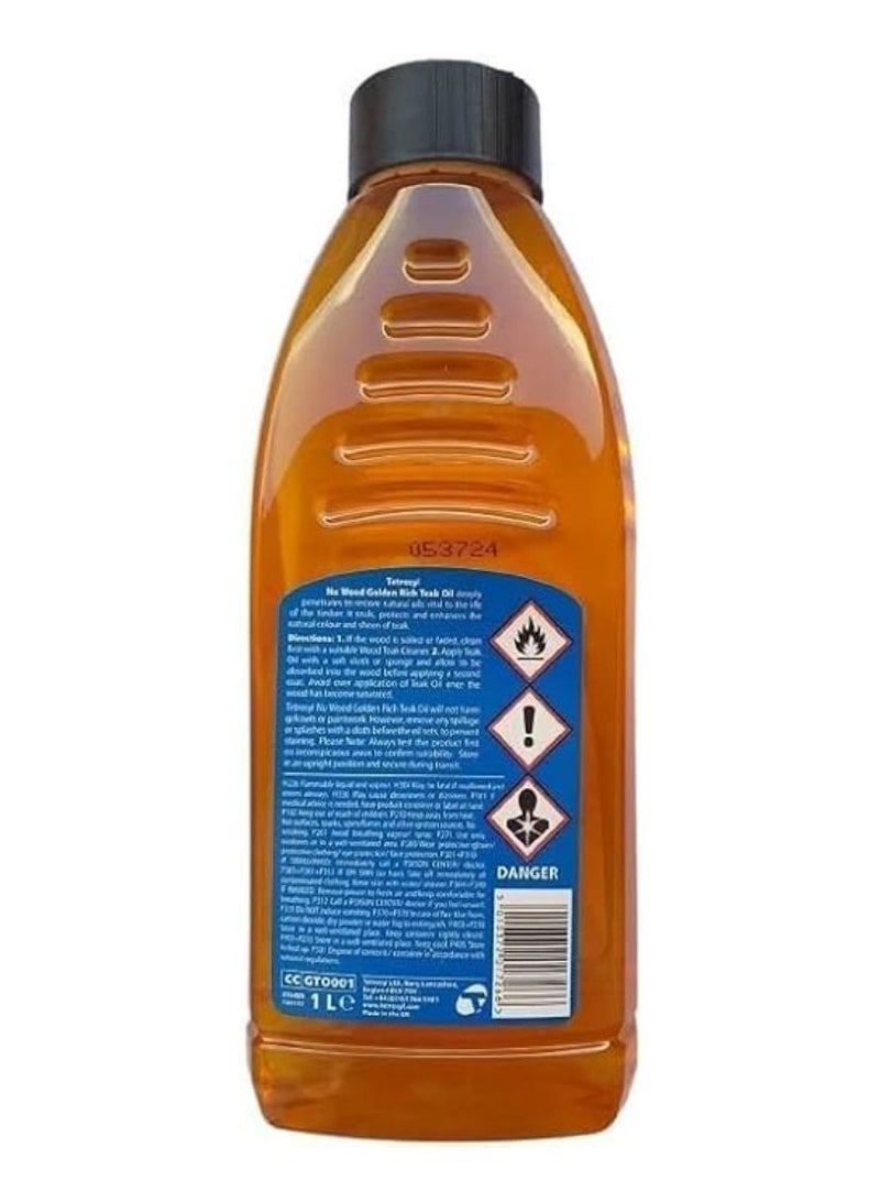 زيت خشب الساج ذو اللمسة الذهبية الغنية يحمي ويعزز الأخشاب الجميلة ويحميها من الأشعة فوق البنفسجية والرطوبة لفترة طويلة للاستخدام الداخلي والخارجي والبحرية 1 لتر - Image 2