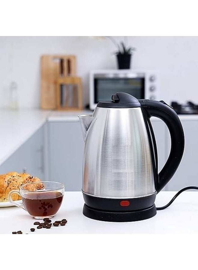 Power Plus Stainless Steel Electric Kettle, 2 Liter Capacity, 1500W Power, Robust Stainless Steel Housing for Long Service Life, Automatic Shut-off , Removable Micro-Sieve Filter to Capture Lime Particles - Image 3