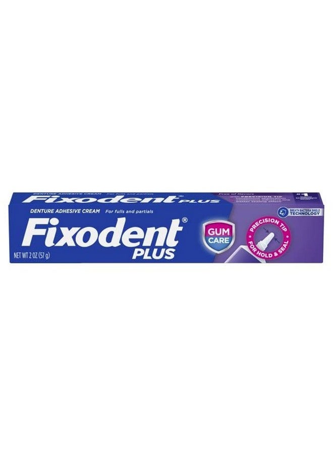 Fixodent Fixodent Plus Denture Adhesive Cream Gum Care - 2 oz, Pack of 6 