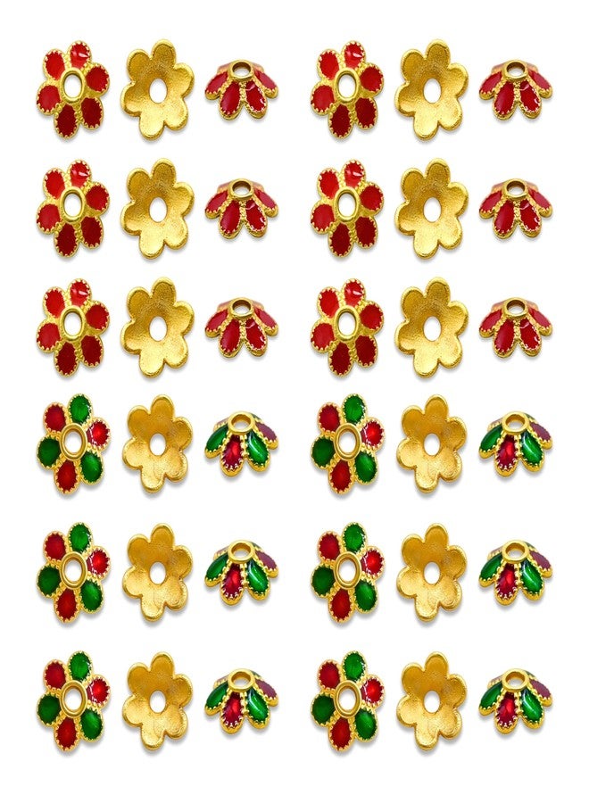 Satra Traders Designeer Meenakari Beads Cap | Size : 8mm | Qty : 50pcs | Red | MK41 - Image 3