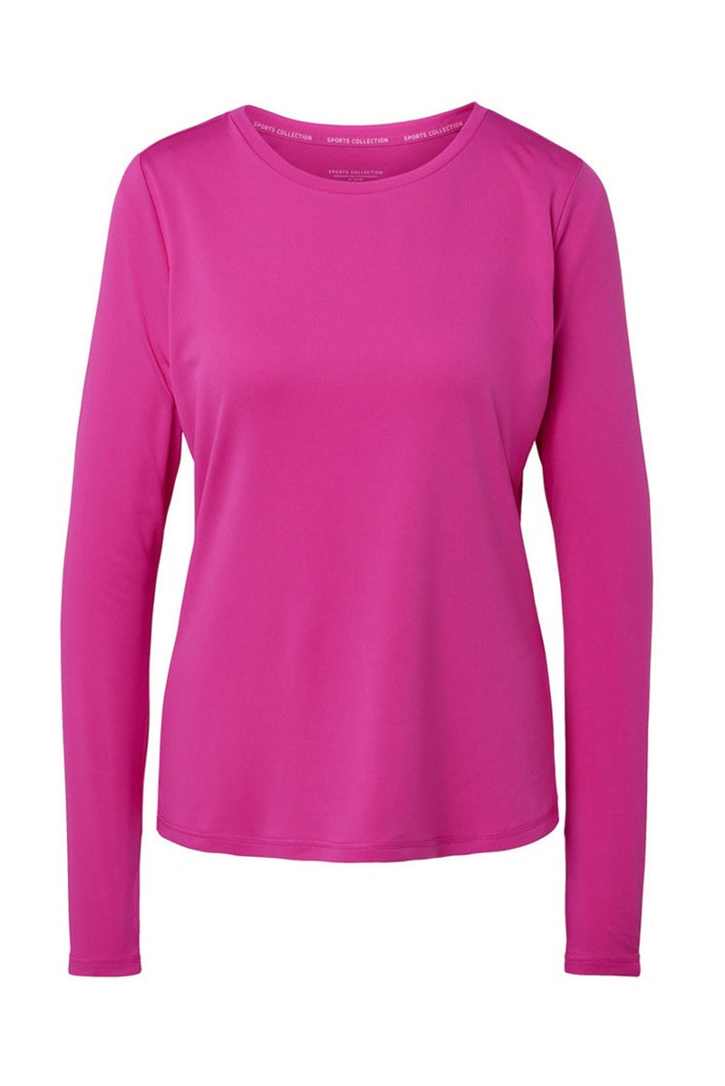 Tchibo Women Sportswear Fit Long Sleeve Training Top, Dark Pink - Image 2