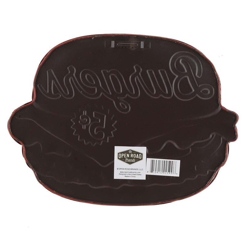Open Road Brands Enjoy Our Burgers Embossed Metal Sign - Vintage Diner Burgers Sign for Kitchen or Man Cave - Best in Town - Image 3