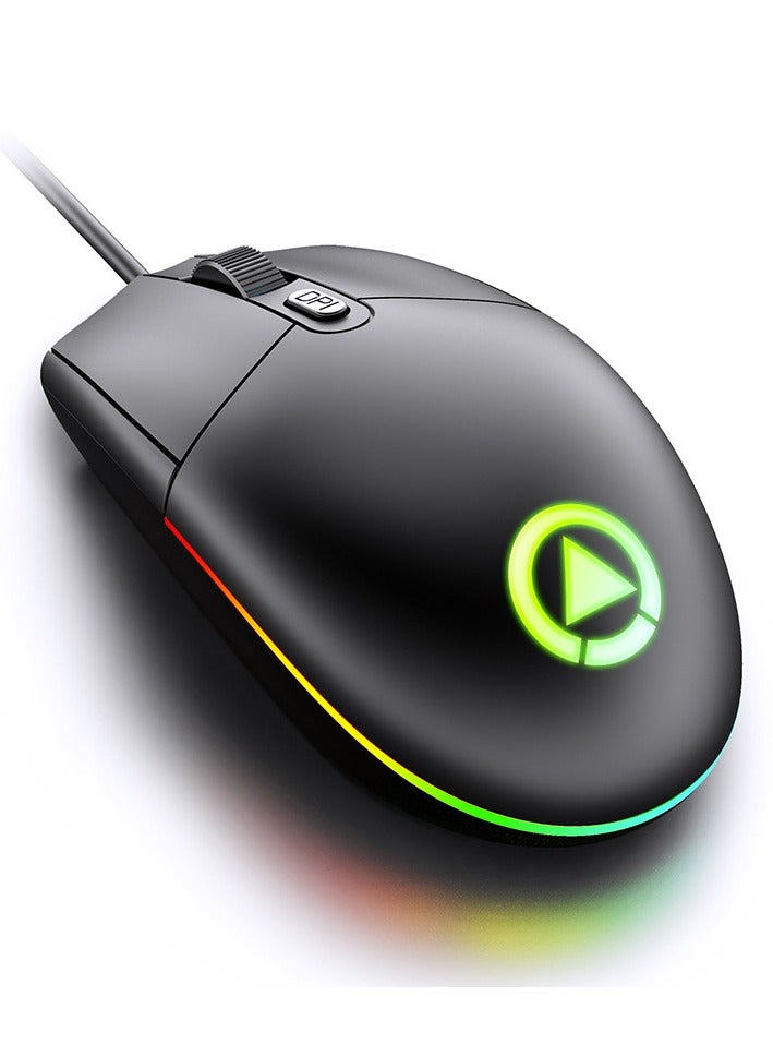 Ergonomic Wired Mouse with Breathable LED Light for Gaming and Office Comfort and Precision for PC and Laptops - Image 1