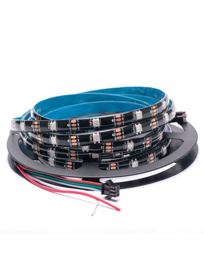 SVFISHKK WS2812B LED Strip Individual Addressable Light Full Color SMD 5050 RGB Pixel Strip DC5V(16.4FT 150LEDS Waterproof IP65, Black PCB) - Image 1