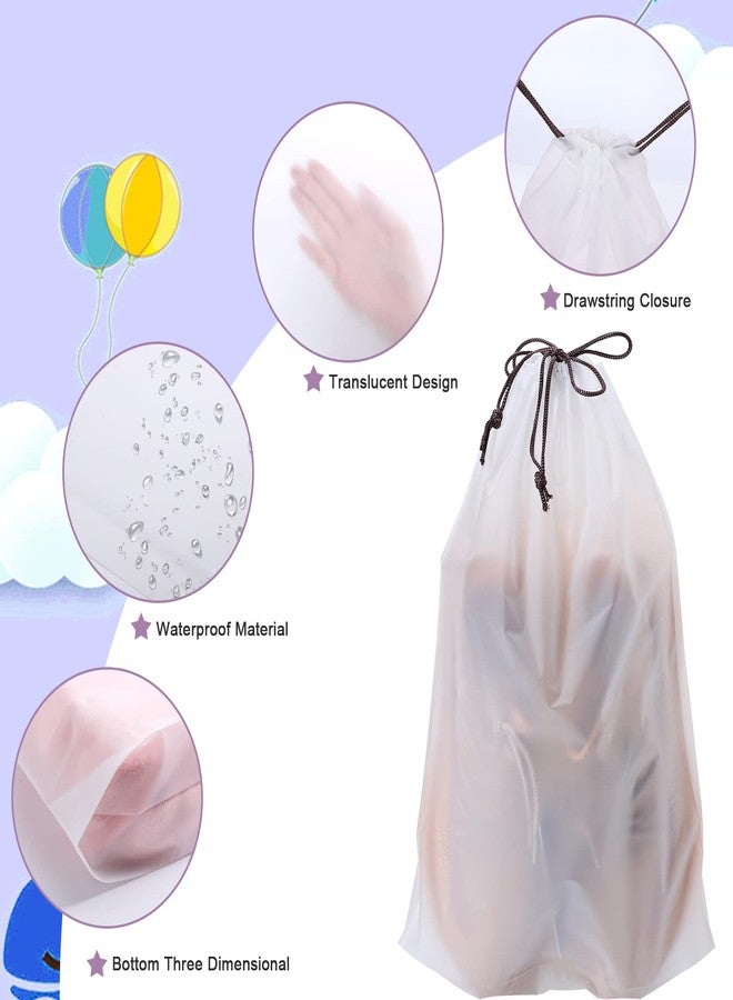 Erinnmy 50 Pack Shoe Bags for Travel,Portable Travel Shoe Bag,Large Clear Shoes Pouch Storage Packing Organizers with Drawstring,Dustproof & Waterproof Shoe Storage Bags for Women and Men - Image 3