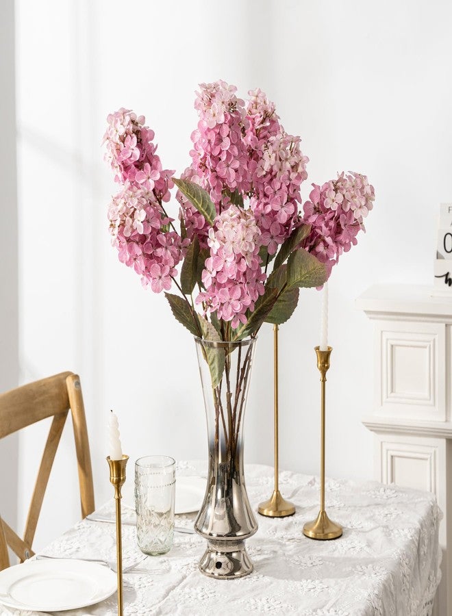 Ttranewsoo Faux Hydrangea Flower Hydrangea Artificial Flowers Hydrangea Bouquet Faux Flower Table Centerpieces for Home Wedding Bridal Bouquet Office Party DIY Floral Decor - Image 4
