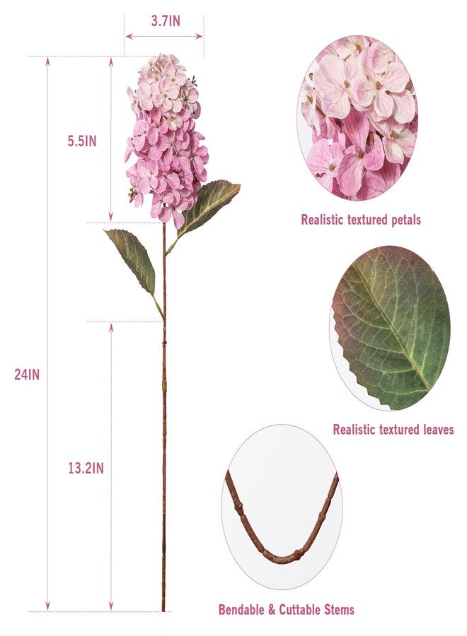Ttranewsoo Faux Hydrangea Flower Hydrangea Artificial Flowers Hydrangea Bouquet Faux Flower Table Centerpieces for Home Wedding Bridal Bouquet Office Party DIY Floral Decor - Image 3