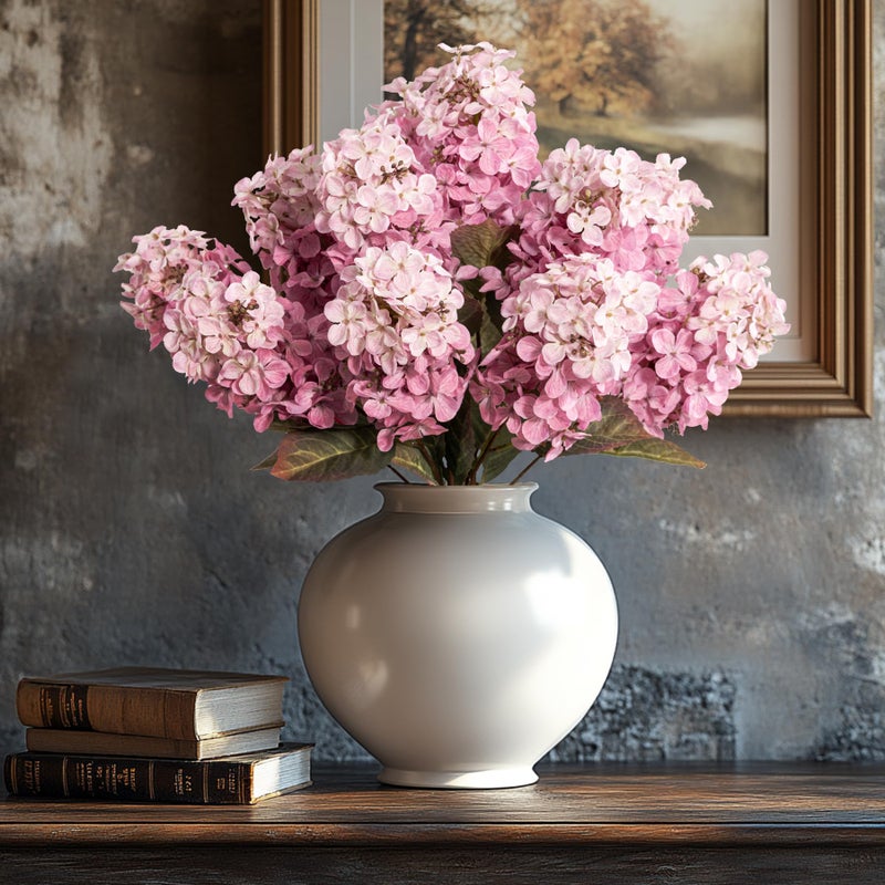 Ttranewsoo Faux Hydrangea Flower Hydrangea Artificial Flowers Hydrangea Bouquet Faux Flower Table Centerpieces for Home Wedding Bridal Bouquet Office Party DIY Floral Decor - Image 1