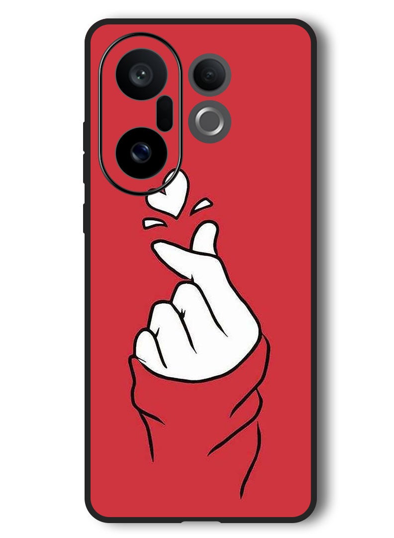 Theodor Case Compatible with Vivo X200 FE 6.31 Inch Protection Shockproof Bumper Cover Snap Love Red - Image 1