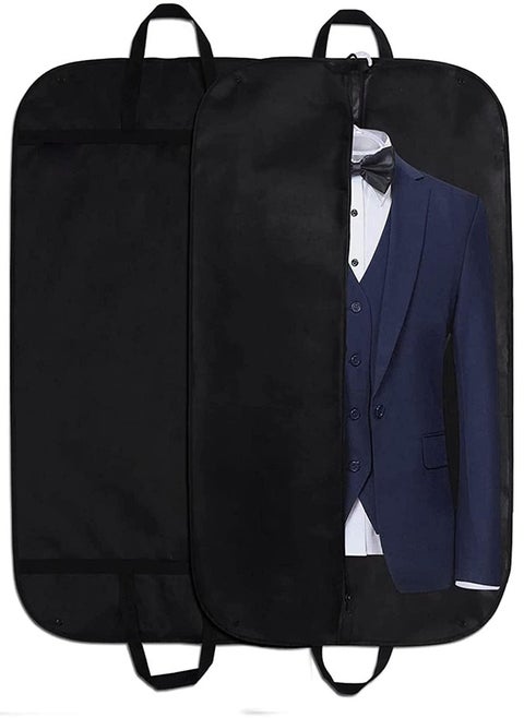 Suit Bag Waterproof Clothing Travel Bag Strap Handle Suitable for Clothing Coat Jacket Shirt (Black)