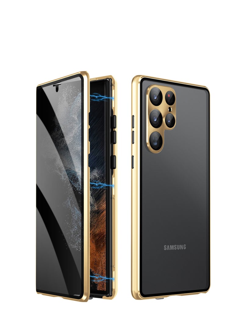 general Samsung Galaxy S24 Ultra/S24 Plus/S24 Anti-Spyware Case, Magnetic Suction, Metal Bumper, Double-Sided Privacy Screen Protector, Clear Tempered Glass with Camera Protection - Image 1