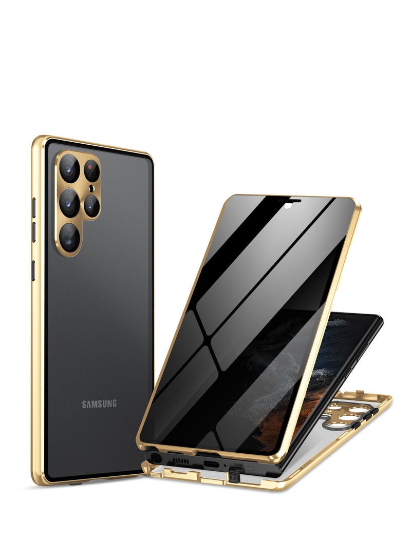 general Samsung Galaxy S24 Ultra/S24 Plus/S24 Anti-Spyware Case, Magnetic Suction, Metal Bumper, Double-Sided Privacy Screen Protector, Clear Tempered Glass with Camera Protection - Image 2