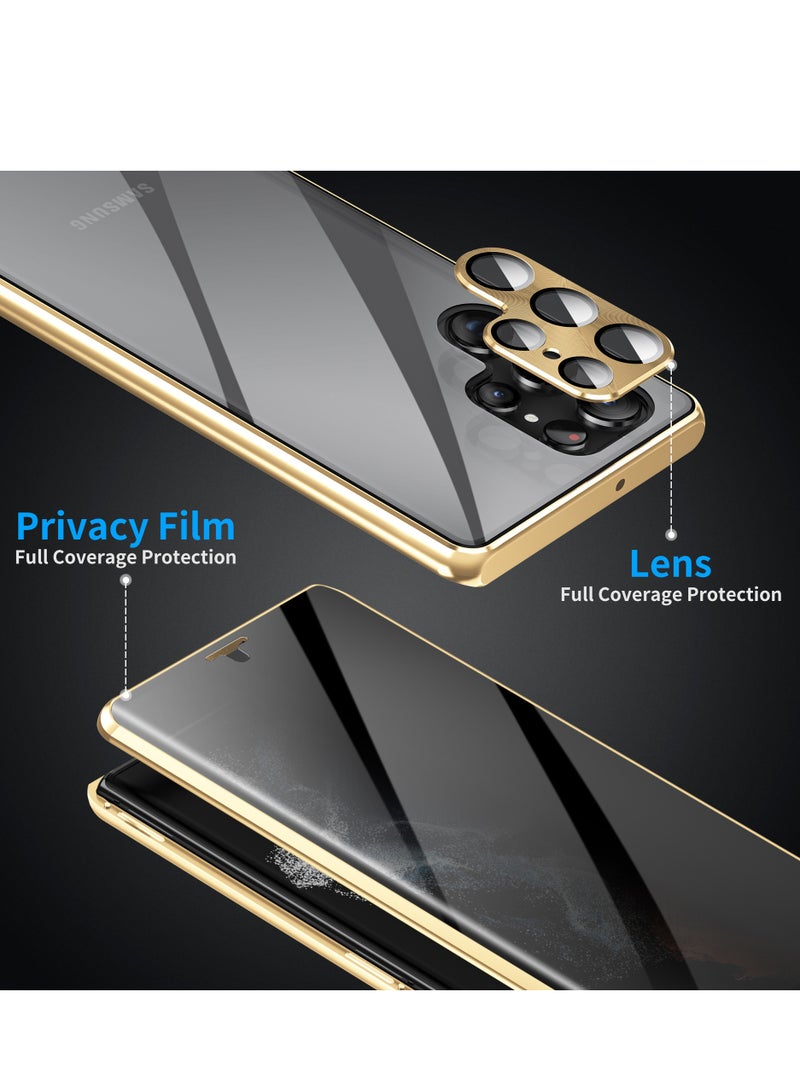 general Samsung Galaxy S24 Ultra/S24 Plus/S24 Anti-Spyware Case, Magnetic Suction, Metal Bumper, Double-Sided Privacy Screen Protector, Clear Tempered Glass with Camera Protection - Image 4