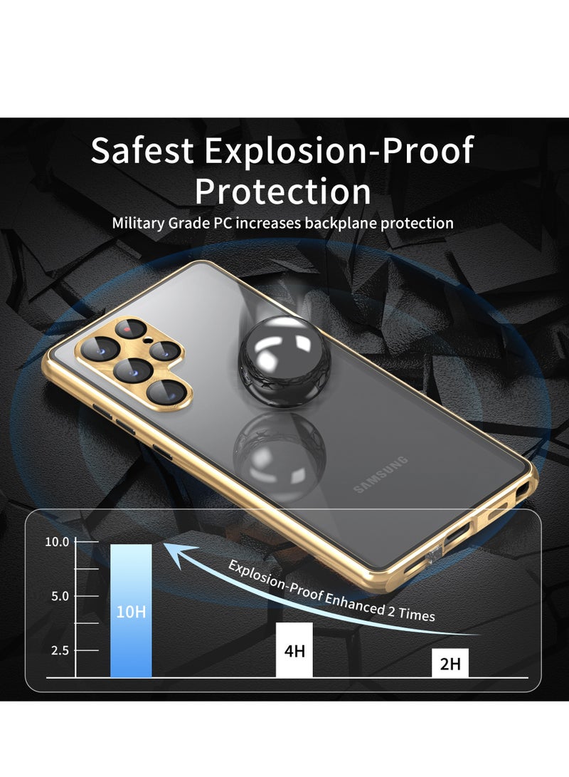 general Samsung Galaxy S24 Ultra/S24 Plus/S24 Anti-Spyware Case, Magnetic Suction, Metal Bumper, Double-Sided Privacy Screen Protector, Clear Tempered Glass with Camera Protection - Image 5