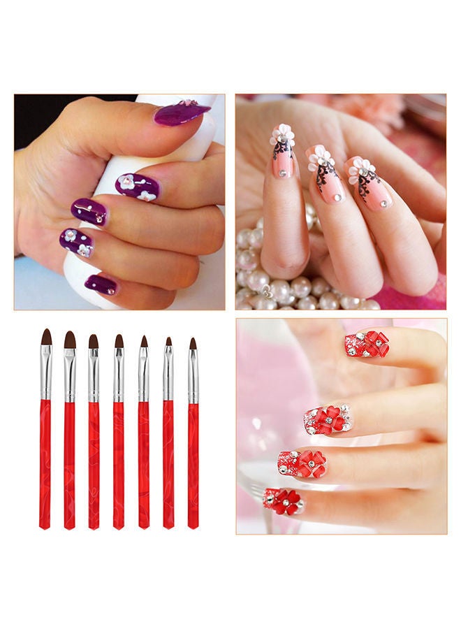 NIBEMINENT 7-Piece Nail Art UV Gel Brush Set Multicolour - Image 5