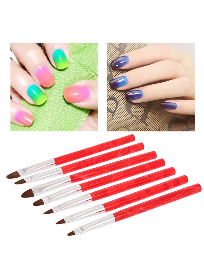 NIBEMINENT 7-Piece Nail Art UV Gel Brush Set Multicolour - Image 4