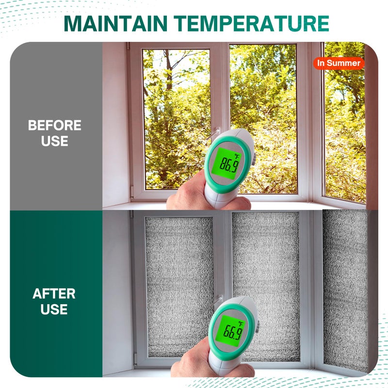 HADOR Reflective Window Film Insulation Roll 24 in X 10 Feet, Foil Aluminum Roll Double-Sided Foam Core, Summer Window Heat Blocker for RV/Skylight Windows - Folded Package - Image 4