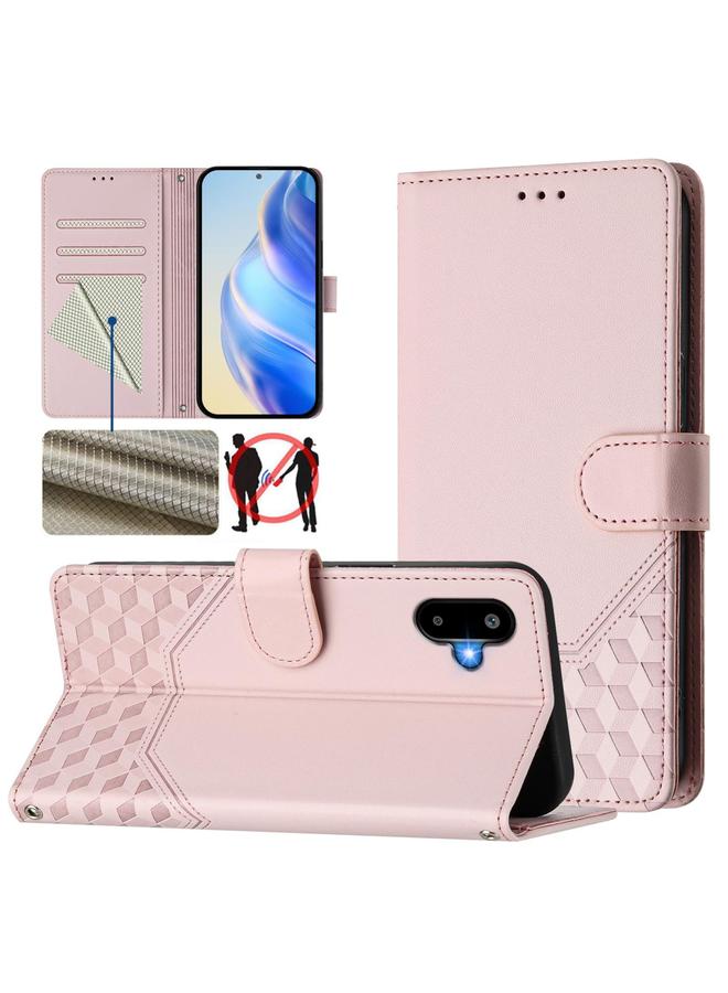 S-TOP Case For Samsung Galaxy F06 5G / M06 5G Honeycomb Embossing RFID Leather Phone Case - Image 1