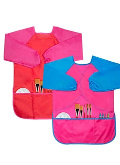 Y&D Kids Childrens Apron Art Smocks Waterproof Apron, Long Sleeve Children Painting Aprons with 3 Pockets for Painting, Pottery School, Baking, Craft Lab Activity  - Image 1