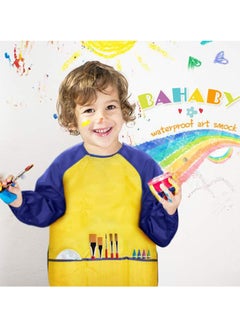 Y&D Kids Childrens Apron Art Smocks Waterproof Apron, Long Sleeve Children Painting Aprons with 3 Pockets for Painting, Pottery School, Baking, Craft Lab Activity  - Image 2